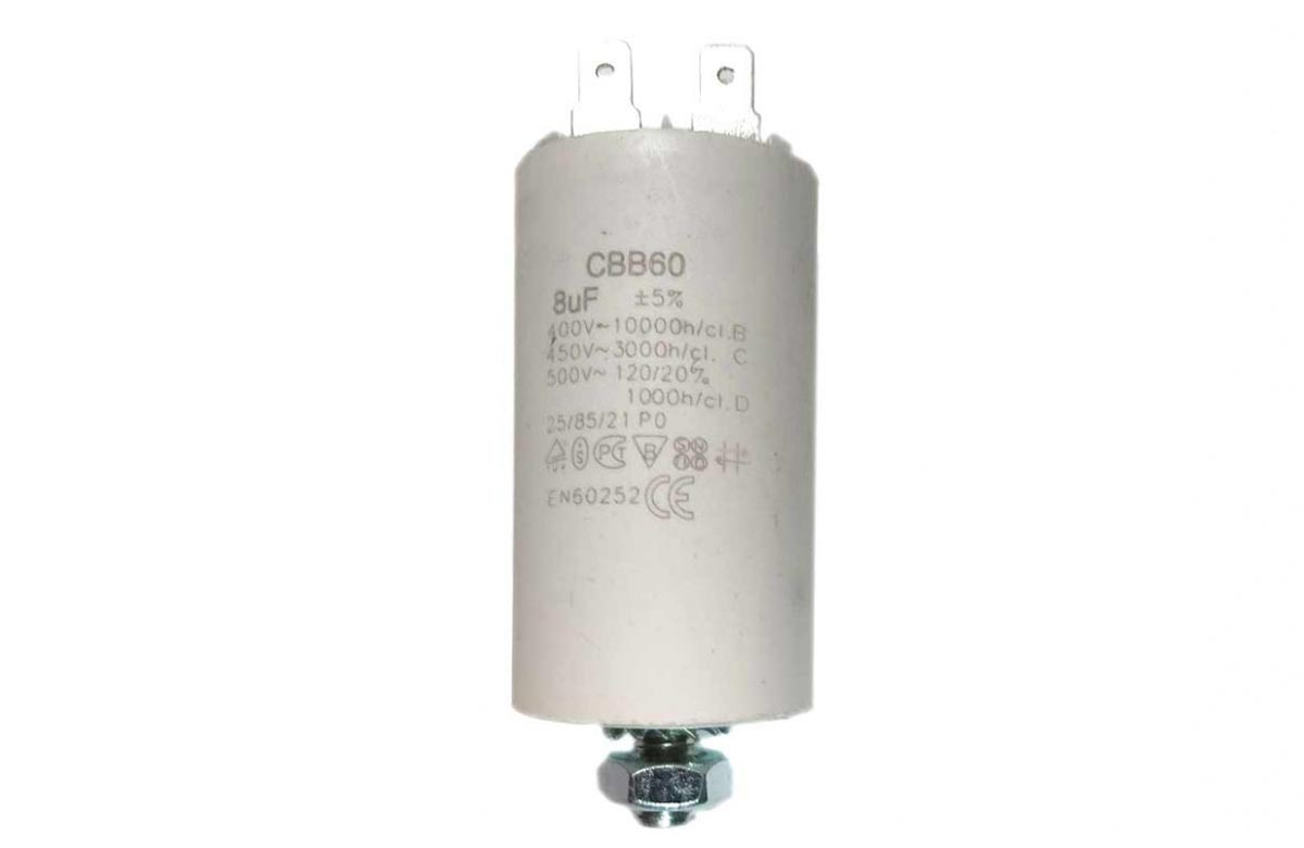 Конденсатор для LG, Samsung, Ariston, СВВ60 8мкФ, 450V, х60080
